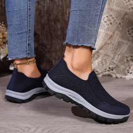 Women's Low Top Sports Shoes, Lightweight & Breathable Slip On Sneakers, Casual Outdoor Walking Trainers